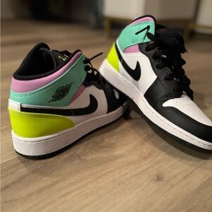 Kids Air Jordan Mid Multicolor Sneakers